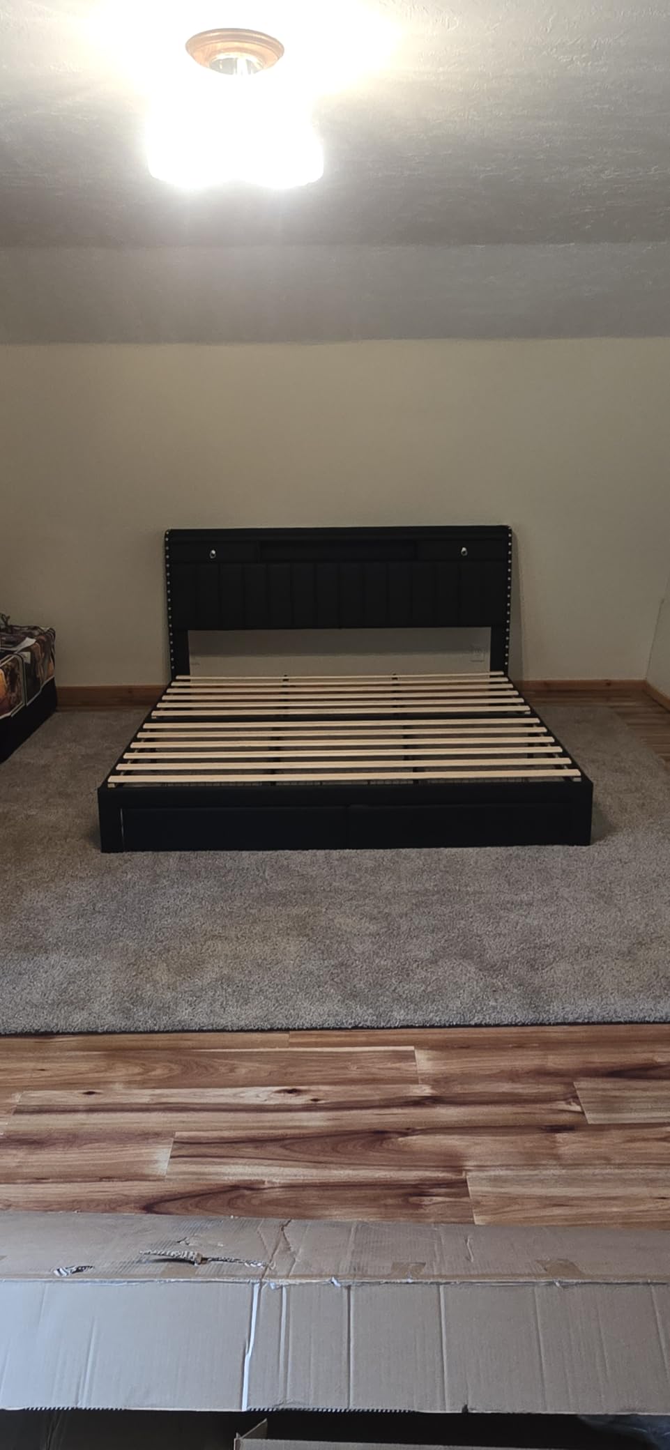 CypBed Queen Bed Frame with 2-Tier Storage Headboard & 4 Storage Drawers customer photo 1