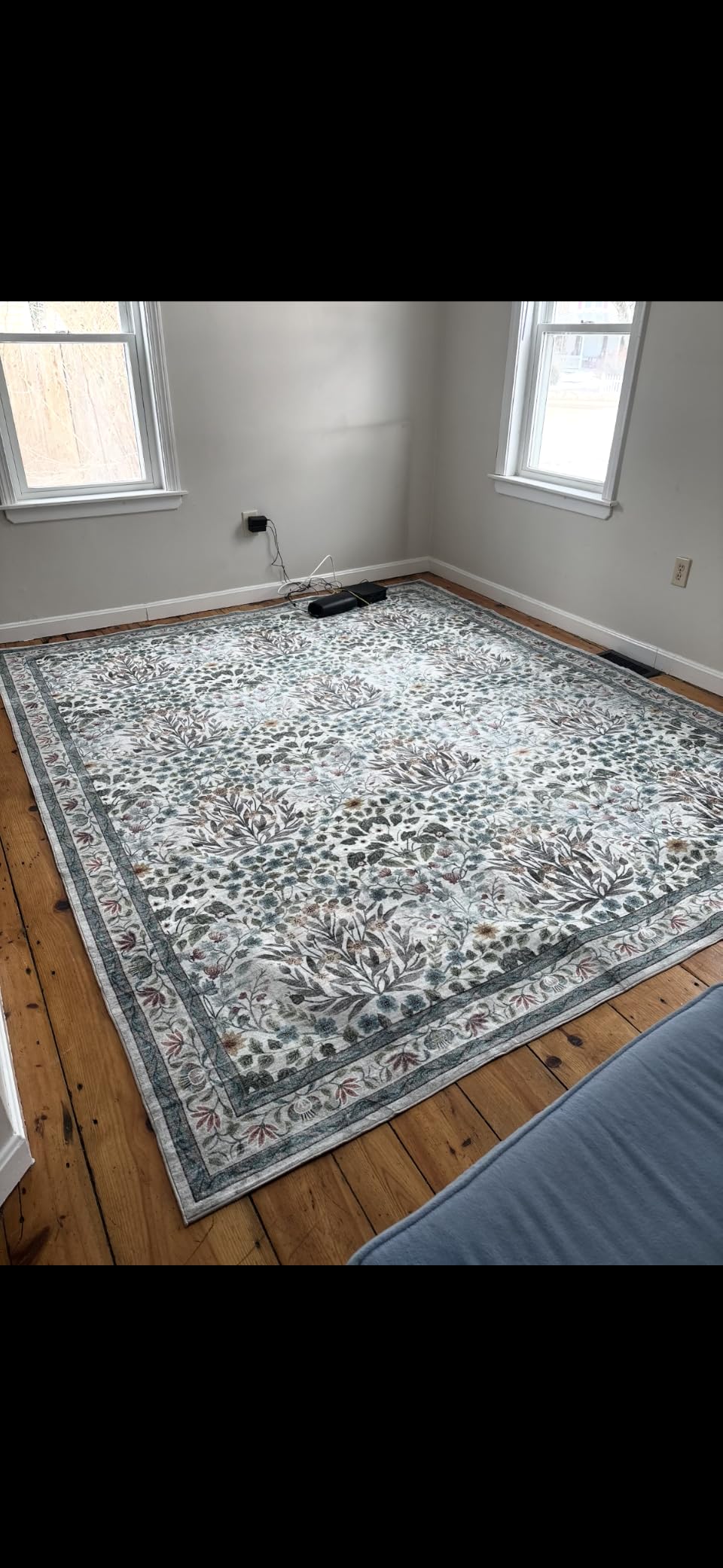 Washable Area Rug 8x10 - Vintage Floral Living Room Rug for Dining Room (Under Table), Bedroom - Stain Resistant, Soft Low Pile, Non-Slip Large Carpet customer photo 2