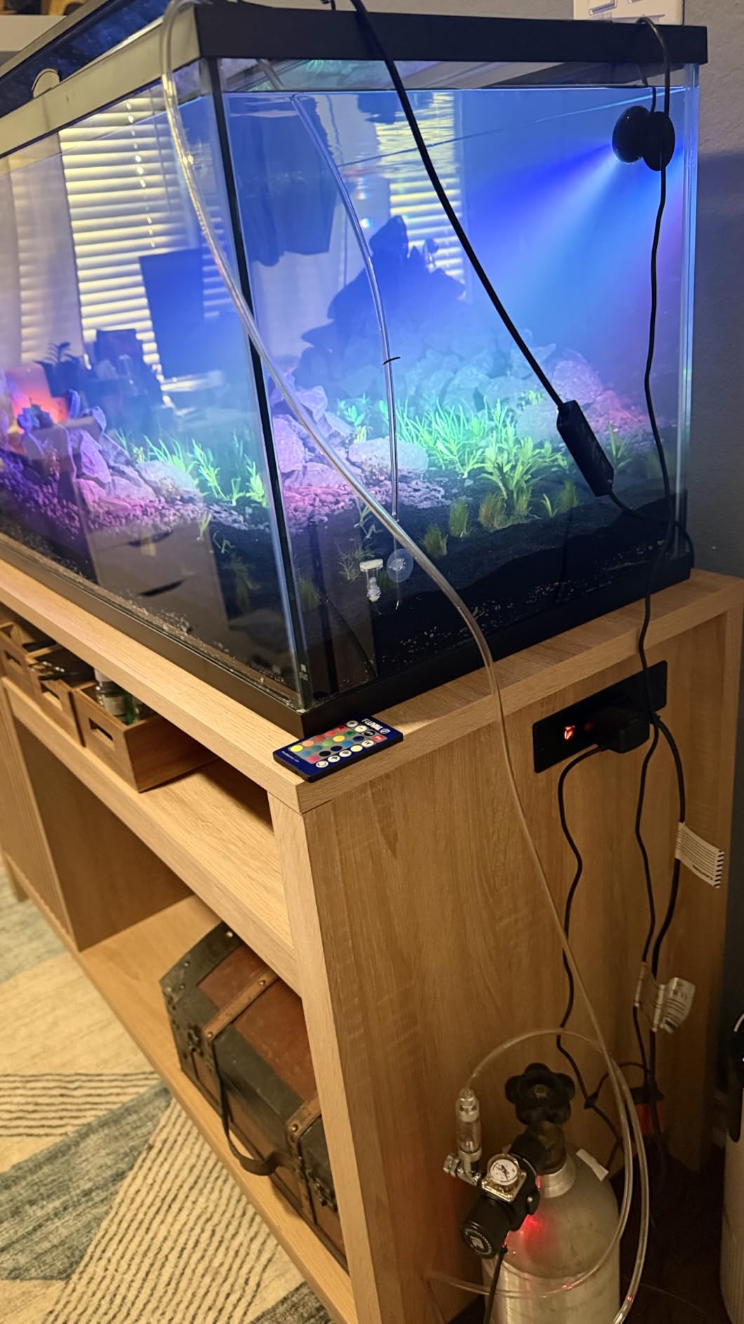 INNOD 55-75 Gallon Fish Tank Stand with Power Outlet, Aquarium Stand with Cabinet, Heavy Duty Reptile Tank Stand Table for Fish Accessories Storage for Reptile Tank, Turtle, Reptil Terrarium customer photo 2