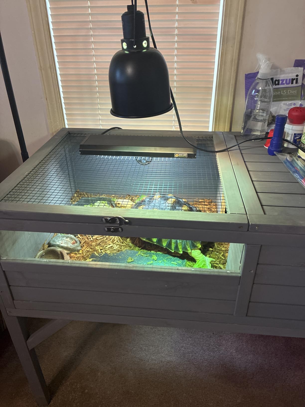 Aivituvin Tortoise Habitat Turtle Enclosure, Wooden Tortoise House Reptile Cage for Small Animals, Reptile Tank with Large Storage Shelf customer photo 1