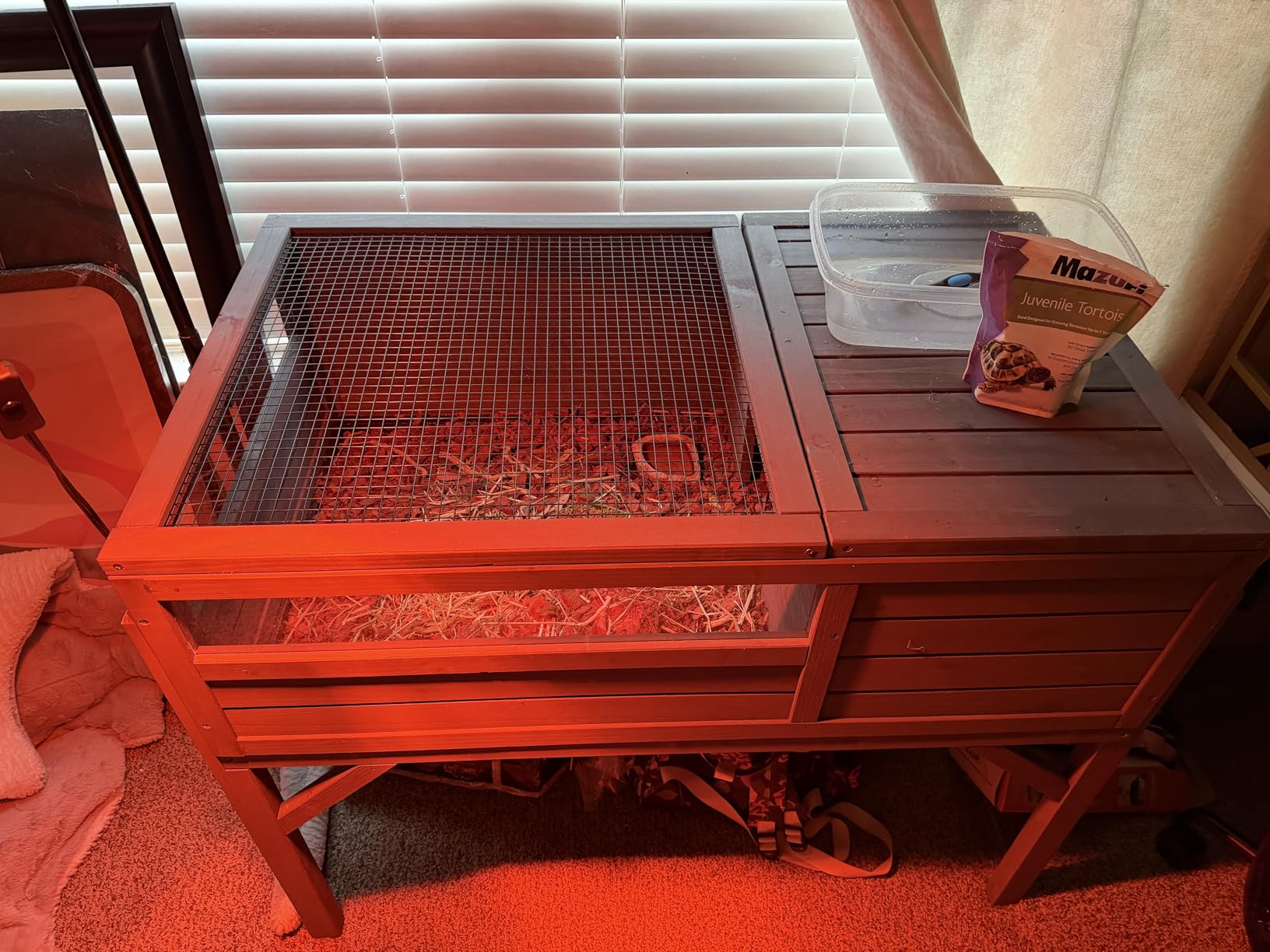 Aivituvin Tortoise Habitat Turtle Enclosure, Wooden Tortoise House Reptile Cage for Small Animals, Reptile Tank with Large Storage Shelf customer photo 2