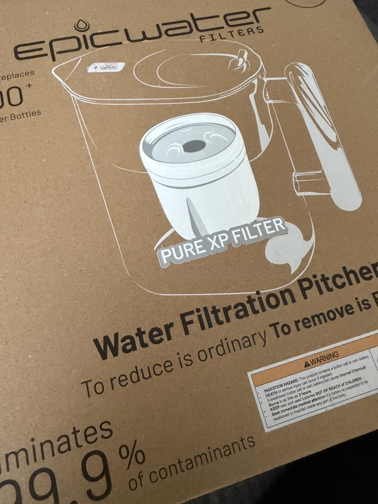 Epic Pure XP Water Filter Pitcher with Advanced CoreXchange™ Filter | NSF Certified | Removes PFAS, Lead, Chlorine & More | BPA-Free | Made in USA (White & Bamboo) customer photo 1