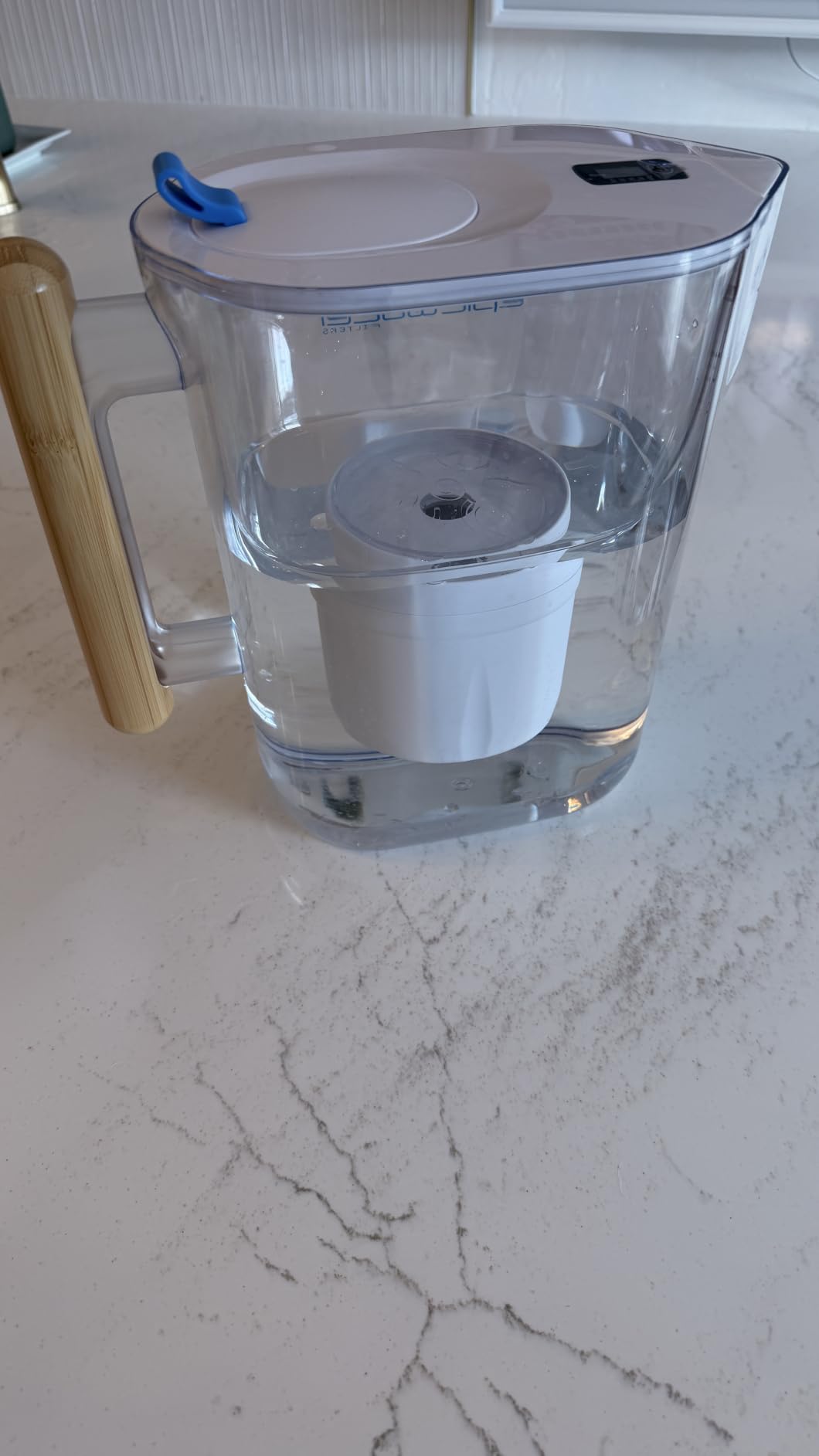 Epic Pure XP Water Filter Pitcher with Advanced CoreXchange™ Filter | NSF Certified | Removes PFAS, Lead, Chlorine & More | BPA-Free | Made in USA (White & Bamboo) customer photo 2