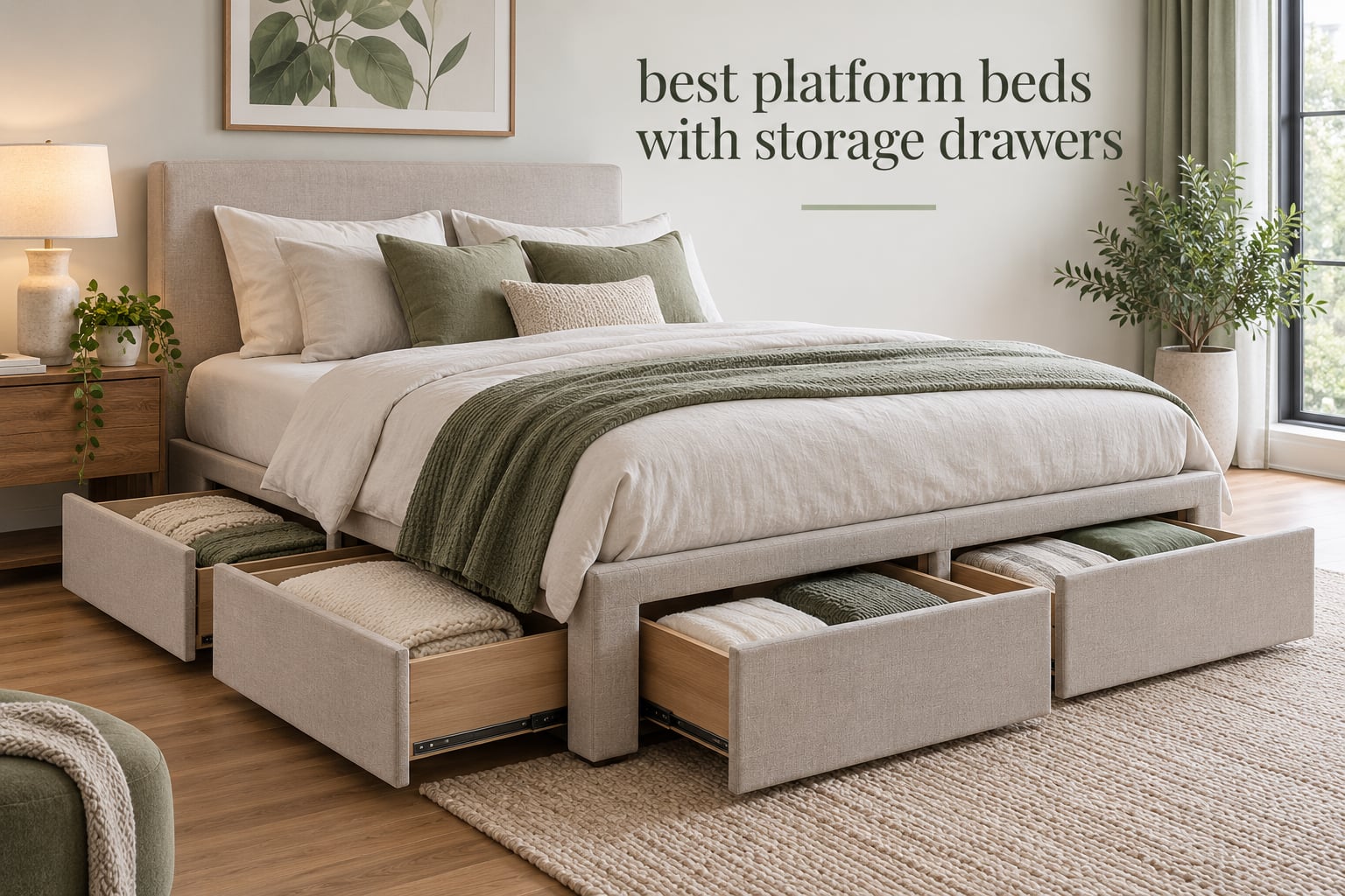 best platform beds with storage drawers